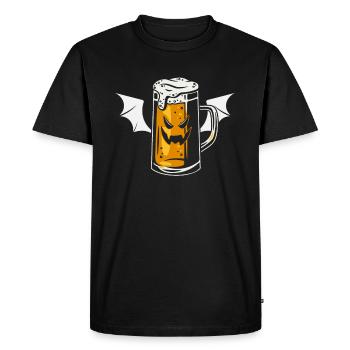 Halloween Beer Vampire I Funny Halloween Vampire - Men's Premium Organic T-Shirt - black - Front - Nico (187cm)