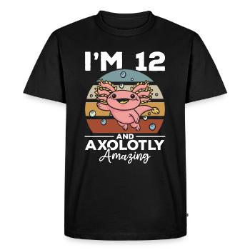 Axolotl I'm 12 And Axolotly Amazing - Axolotl - Men's Premium Organic T-Shirt - black - Front - Nico (187cm)