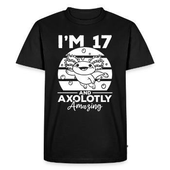 Axolotl I'm 17 And Axolotly Amazing - Axolotl - Men's Premium Organic T-Shirt - black - Front - Nico (187cm)