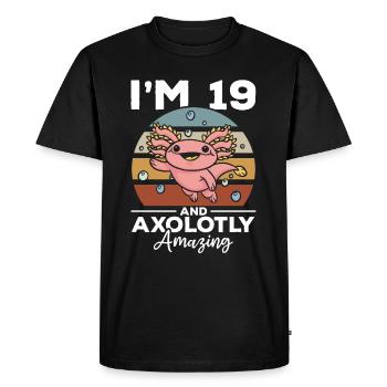 Axolotl I'm 19 And Axolotly Amazing - Axolotl - Men's Premium Organic T-Shirt - black - Front - Nico (187cm)