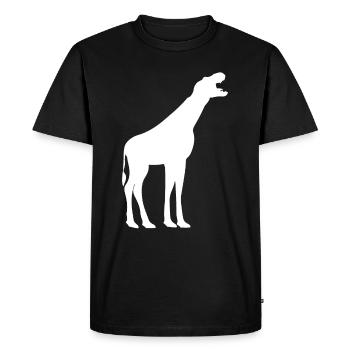 Giraffe Dinosaur Giraffe With Dino Head - Funny Gi - Men's Premium Organic T-Shirt - black - Front - Nico (187cm)