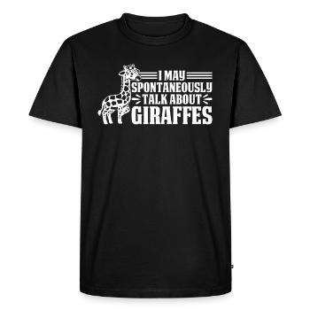 Girafe Je peux parler spontanément des girafes - T-shirt Premium bio Homme - noir - Devant - Nico (187cm)