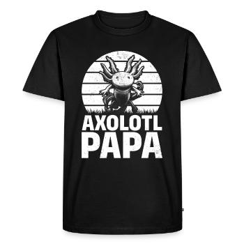 Axolotl Papa Kawaii Axolotl Lover Axolotl Papa - Men's Premium Organic T-Shirt - black - Front - Nico (187cm)