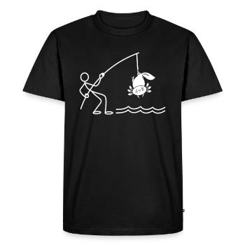 Axolotl Fishing Funny Axolotl - Men's Premium Organic T-Shirt - black - Front - Nico (187cm)