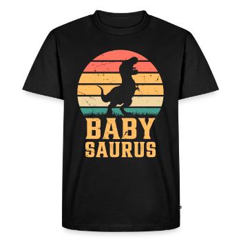 Bébé Saurus Nouveau-né Bébé Dino Bébé Dinosaure Babysa - T-shirt Premium bio Homme - noir - Devant - Nico (187cm)