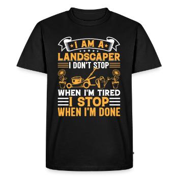 Landscaping Gardener Gardening Plant Garden Landsc - Men's Premium Organic T-Shirt - black - Front - Nico (187cm)