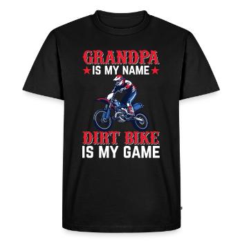 Dirtbike Grandpa Is My Name Dirt Bike Is My Game - - Men's Premium Organic T-Shirt - black - Front - Nico (187cm)