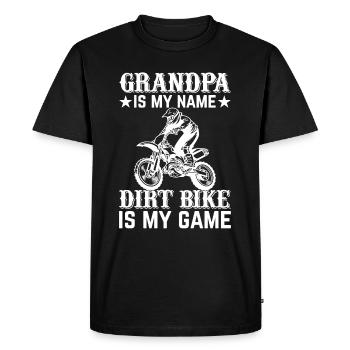 Dirtbike Grandpa Is My Name Dirt Bike Is My Game I - Men's Premium Organic T-Shirt - black - Front - Nico (187cm)