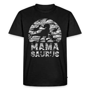 Mama Saurus Mama Dinosaur Camouflage Flag Dino Mam - Men's Premium Organic T-Shirt - black - Front - Nico (187cm)