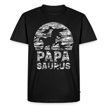 Papa Saurus Papa Dinosaur Camouflage Flag Dino Pap - Men's Premium Organic T-Shirt - black - Front - Nico (187cm)