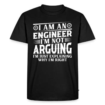 I Am An Engineer I'm Not Arguing I'm Just Explaini - Men's Premium Organic T-Shirt - black - Front - Nico (187cm)