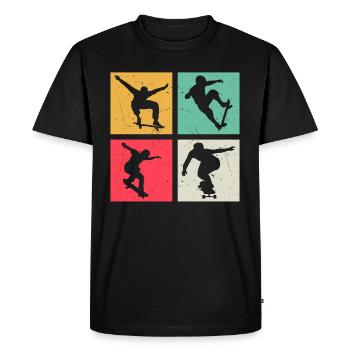Skateboard Skateboarder Enfants Skateboard Skater - T-shirt Premium bio Homme - noir - Devant - Nico (187cm)