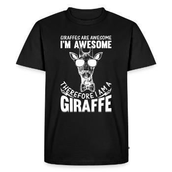 Giraffes Are Awesome I'm Awesome Therefore I Am A - Men's Premium Organic T-Shirt - black - Front - Nico (187cm)
