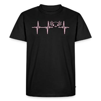 Axolotl Lover Kawaii Axolotl Heartbeat Axolotl - T-shirt Premium bio Homme - noir - Devant - Nico (187cm)