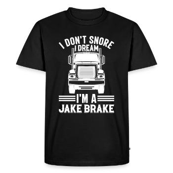 I Don't Snore I Dream I'm A Jake Brake - Truck Dri - Men's Premium Organic T-Shirt - black - Front - Nico (187cm)
