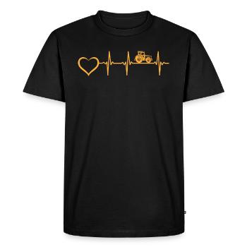 Farmer Heartbeat Farm Farming Tractor Heartbeat - Men's Premium Organic T-Shirt - black - Front - Nico (187cm)