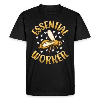 Honeybee Beekeeping - Essential Worker - Honeybee - Men's Premium Organic T-Shirt - black - Front - Nico (187cm)