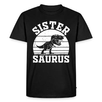 Sister Saurus Sister Dino Sistersaurus Sister Dino - Men's Premium Organic T-Shirt - black - Front - Nico (187cm)