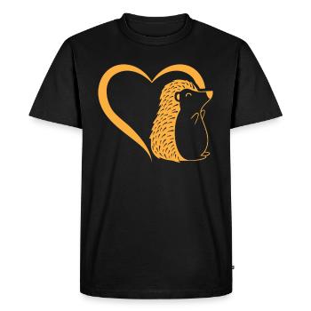 Hérisson coeur bébé hérisson - Hérisson mignon - T-shirt Premium bio Homme - noir - Devant - Nico (187cm)