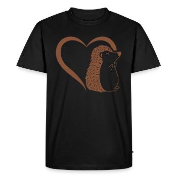 Hérisson mignon coeur bébé hérisson - Hérisson mignon - T-shirt Premium bio Homme - noir - Devant - Nico (187cm)