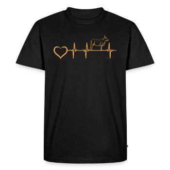 Cow Heartbeat Line Art Cow Heart - Milk Cow Heartb - Men's Premium Organic T-Shirt - black - Front - Nico (187cm)