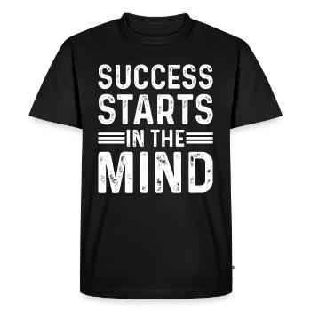 Le succès commence dans l’ - Entrepreneur Motivati - T-shirt Premium bio Homme - noir - Devant - Nico (187cm)
