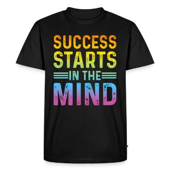 Le succès commence dans l’ Entreprene motivationnel - T-shirt Premium bio Homme - noir - Devant - Nico (187cm)