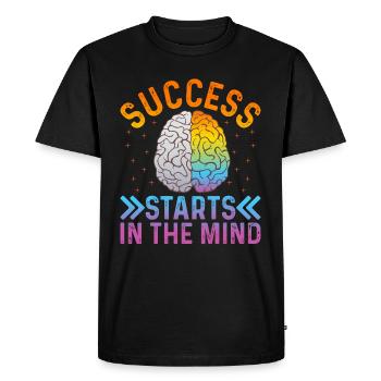 Le succès commence dans l’ - Succès motivationnel - T-shirt Premium bio Homme - noir - Devant - Nico (187cm)