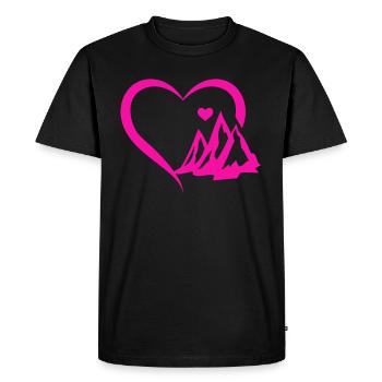 Mountain Climbing Mountain Hiking - Mountain Heart - Men's Premium Organic T-Shirt - black - Front - Nico (187cm)