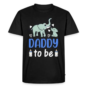 New Daddy Paternity New Dad - Elephant Daddy To Be - Men's Premium Organic T-Shirt - black - Front - Nico (187cm)