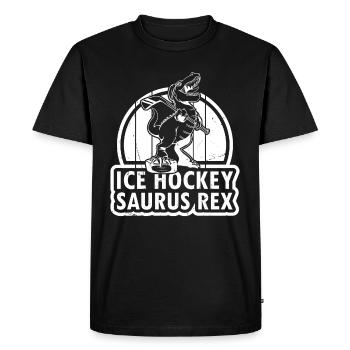 Ice Hockey Dinosaur Ice Hockey Saurus Rex - Ice Ho - Men's Premium Organic T-Shirt - black - Front - Nico (187cm)