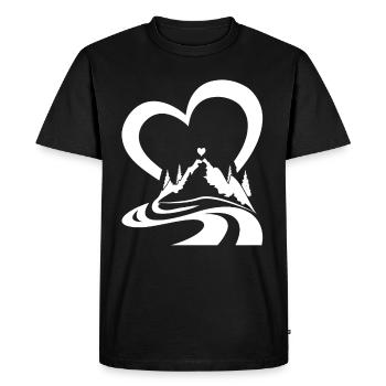 Mountain Heart Outdoor Trekking Mountain Hiking - Men's Premium Organic T-Shirt - black - Front - Nico (187cm)