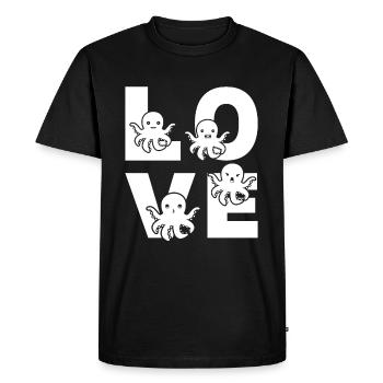 Octopus LOVE Octopuses Cephalopod Kraken Octopus - Men's Premium Organic T-Shirt - black - Front - Nico (187cm)