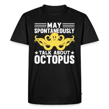 Kraken Octopus - peut spontanément parler d’Octo - T-shirt Premium bio Homme - noir - Devant - Nico (187cm)