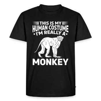 C’est mon costume humain Je suis vraiment un singe - T-shirt Premium bio Homme - noir - Devant - Nico (187cm)