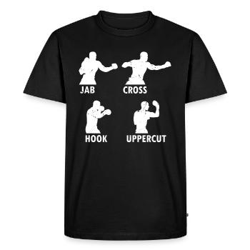 Boxing Martial Arts Boxing Jab Cross Hook Uppercut - Men's Premium Organic T-Shirt - black - Front - Nico (187cm)
