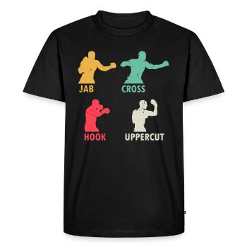 Boxing Jab Cross Hook Uppercut - Martial Arts Boxi - Men's Premium Organic T-Shirt - black - Front - Nico (187cm)