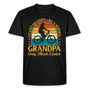 Mountain Bike Cycling Grandpa Bicycle - Cyclist Gra - Men's Premium Organic T-Shirt - black - Front - Nico (187cm)