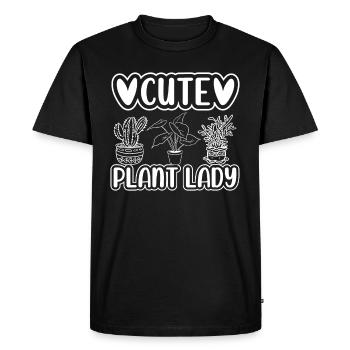 Plante mignonne Dame Plante Jardin Plante Amoureux des plantes Jardinage - T-shirt Premium bio Homme - noir - Devant - Nico (187cm)