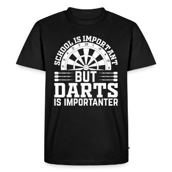 School Is Important But Darts Is Importanter - Pla - Men's Premium Organic T-Shirt - black - Front - Nico (187cm)