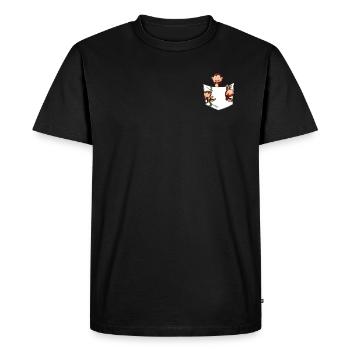 Orangutan Monkey Lover - Monkeys Pocket - Men's Premium Organic T-Shirt - black - Front - Nico (187cm)