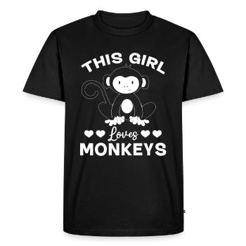 Orangutan Monkey Lover - This Girl loves Monkeys - Men's Premium Organic T-Shirt - black - Front - Nico (187cm)
