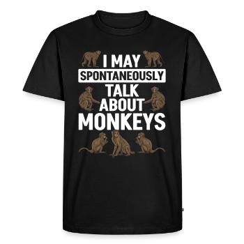 I may spontaneously talk about Monkeys - Orangutan - Men's Premium Organic T-Shirt - black - Front - Nico (187cm)