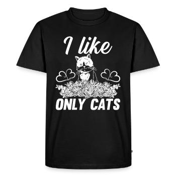 I Like Only Cats - Chat avec des fleurs Chat amoureux Chat Chat - T-shirt Premium bio Homme - noir - Devant - Nico (187cm)
