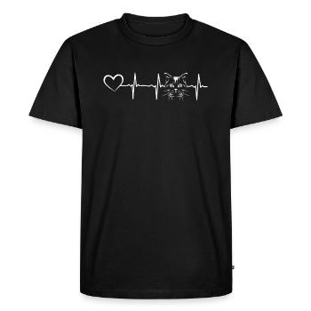 Cat Heartbeat Cat Lover Cat Propriétaire Cat Heartb - T-shirt Premium bio Homme - noir - Devant - Nico (187cm)