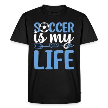Le football est ma vie - Jeu de football Joueur de football Socc - T-shirt Premium bio Homme - noir - Devant - Nico (187cm)