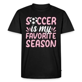 Joueur de football Amoureux du football - Le football est mon préféré - T-shirt Premium bio Homme - noir - Devant - Nico (187cm)