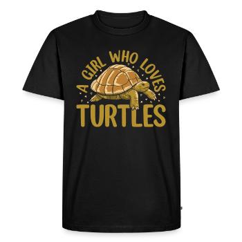 Sea Turtle Lover Girls A Girl Who Loves Turtles - - Men's Premium Organic T-Shirt - black - Front - Nico (187cm)