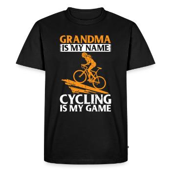 Grand-mère est mon nom Le cyclisme est mon jeu - Racing Bik - T-shirt Premium bio Homme - noir - Devant - Nico (187cm)