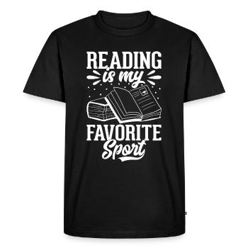 Reading Is My Favorite Sport - Book Reading Book L - Men's Premium Organic T-Shirt - black - Front - Nico (187cm)